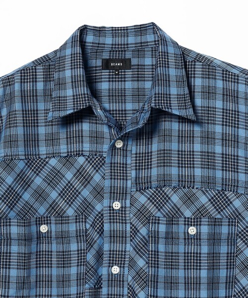 BEAMS(ビームス)の「BEAMS / 切替え バイアス チェック シャツ(シャツ/ブラウス・メンズ・ブルー/ホワイト・L/M/XL/S)」の12枚目の写真