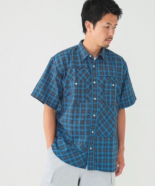 BEAMS(ビームス)の「BEAMS / 切替え バイアス チェック シャツ(シャツ/ブラウス・メンズ・ブルー/ホワイト・L/M/XL/S)」の18枚目の写真
