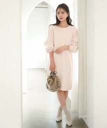 リボンモチーフ パール ニット ワンピース le reve vaniller