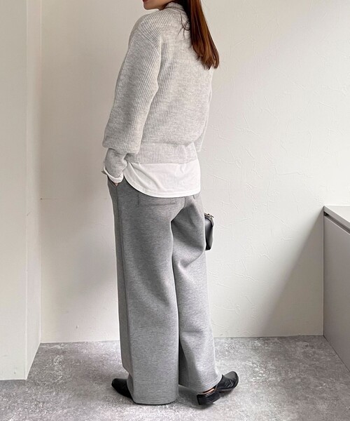 fredy emue（フレディエミュ）の「ダンボールニットワイドパンツ（その他パンツ・レディース・グレー/ブラック・38/36）」の4枚目の写真