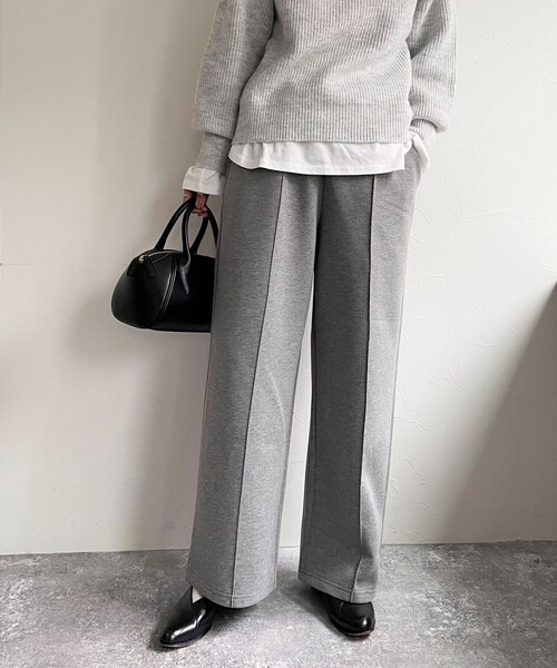 fredy emue（フレディエミュ）の「ダンボールニットワイドパンツ（その他パンツ・レディース・グレー/ブラック・38/36）」の9枚目の写真