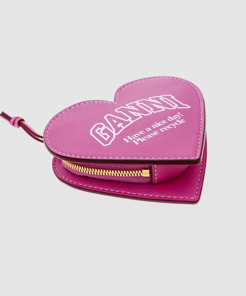 GANNI（ガニー）の「Funny Heart Zipped Coin Purse（コインケース・レディース・ピンク・ONE SIZE）」の3枚目の写真