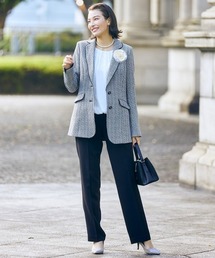 高身長 【入学式・卒業式・七五三・フォーマル】 2点セット(ロング丈ツイード調ジャケット+ストレートパンツ) (トールサイズ)