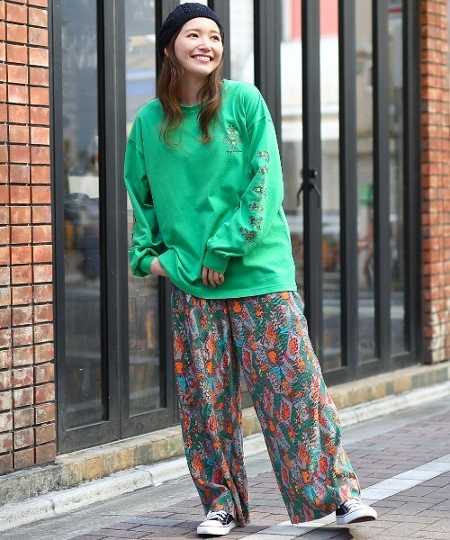 チチカカ（チチカカ）の「カッチーナズプリントロングＴシャツ（Tシャツ/カットソー・レディース・グリーン/ブラック/ホワイト・FREE）」の7枚目の写真