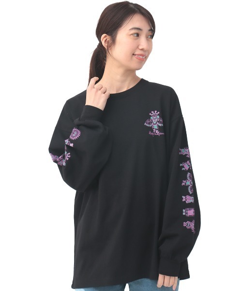 チチカカ（チチカカ）の「カッチーナズプリントロングＴシャツ（Tシャツ/カットソー・レディース・グリーン/ブラック/ホワイト・FREE）」の10枚目の写真