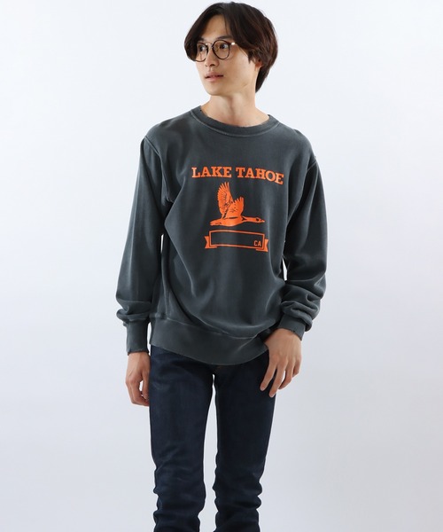 Champion(チャンピオン)の「【Champion/チャンピオン】メンズ リバースウィーブ(R) クルーネックスウェットシャツ(スウェット・メンズ・ブラック系その他/ネイビー/モスグリーン/ヘザーグレー・X-LARGE/LARGE/MEDIUM)」の2枚目の写真