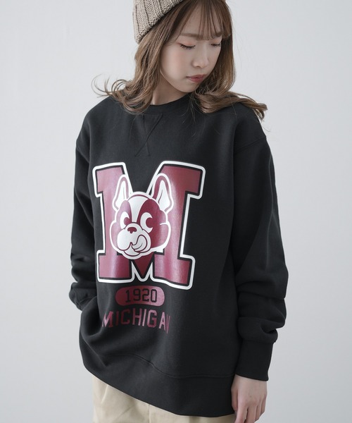 improves（インプローブス）の「オリジナルグラフィック プリント 裏起毛 スウェット トレーナー（スウェット・メンズ・ブラック系/ブラック系1/ブラック系2/ブラック系3/ブラック系4/グレー系/グレー系1/グレー系2/グレー系3/グリーン系/グリーン系1/グリーン系2/ネイビー系/ネイビー系1/ネイビー系2/ブルー系/ブルー系1・MEDIUM/LARGE/X-LARGE）」の2枚目の写真