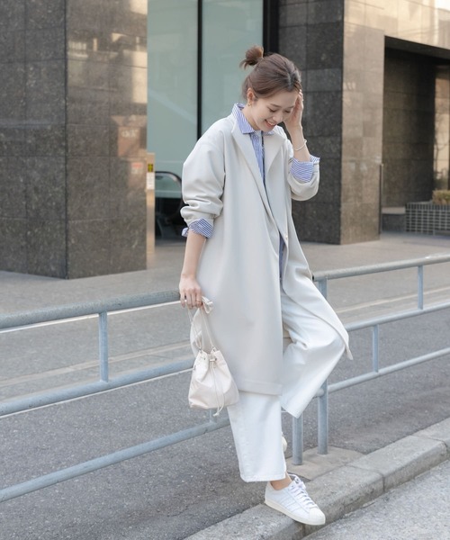 URBAN RESEARCH DOORS（アーバンリサーチドアーズ）の「ダブルクロスガウンコート（その他アウター・レディース・ライトグレー/ネイビー・SMALL/MEDIUM）」の17枚目の写真