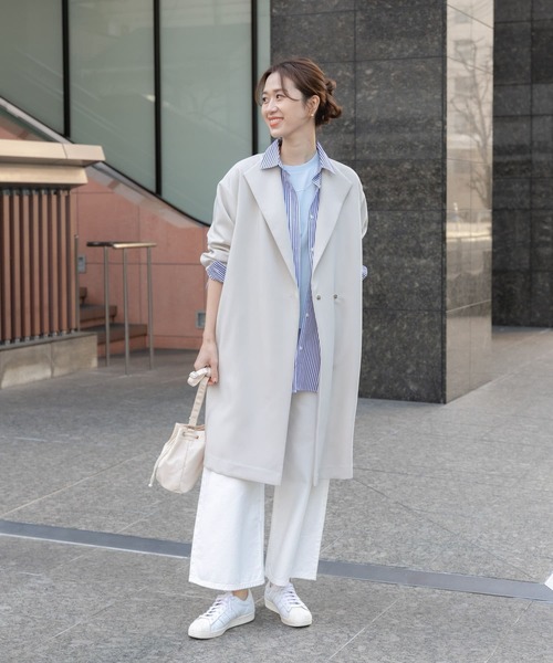 URBAN RESEARCH DOORS（アーバンリサーチドアーズ）の「ダブルクロスガウンコート（その他アウター・レディース・ライトグレー/ネイビー・SMALL/MEDIUM）」の21枚目の写真