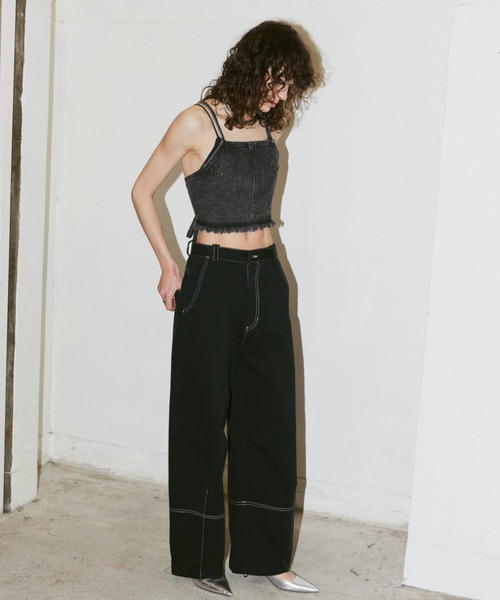 AIC.（エーアイシー）の「ステッチデザインカーブパンツ/SML展開