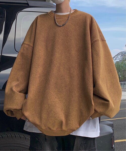 VENCEEXCHANGE（ヴァンスエクスチェンジ）の「ピグメントビッグスウェット（スウェット・メンズ・ワイン/グリーン/チャコールグレー/ブラウン系その他/ピンク/パープル・L/M/LL/3L）」の3枚目の写真