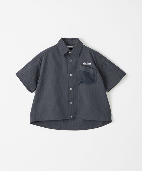 WILD THINGS(ワイルドシングス)の「【別注】<WILD THINGS>ショートスリーブ シャツ 110-130cm(シャツ/ブラウス・キッズ・ダークグリーン/ネイビー・XS(110-120cm)/S(120-130cm))」の2枚目の写真