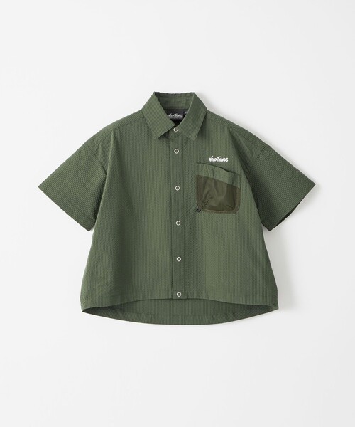WILD THINGS(ワイルドシングス)の「【別注】<WILD THINGS>ショートスリーブ シャツ 110-130cm(シャツ/ブラウス・キッズ・ダークグリーン/ネイビー・XS(110-120cm)/S(120-130cm))」の9枚目の写真