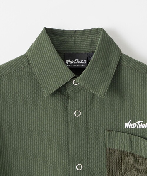 WILD THINGS(ワイルドシングス)の「【別注】<WILD THINGS>ショートスリーブ シャツ 110-130cm(シャツ/ブラウス・キッズ・ダークグリーン/ネイビー・XS(110-120cm)/S(120-130cm))」の11枚目の写真