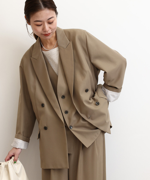 JOURNAL STANDARD relume(ジャーナルスタンダード レリューム)の「クリアツイルライトジャケット(テーラードジャケット・レディース・グレー/ブラウン系その他・38/36)」の8枚目の写真