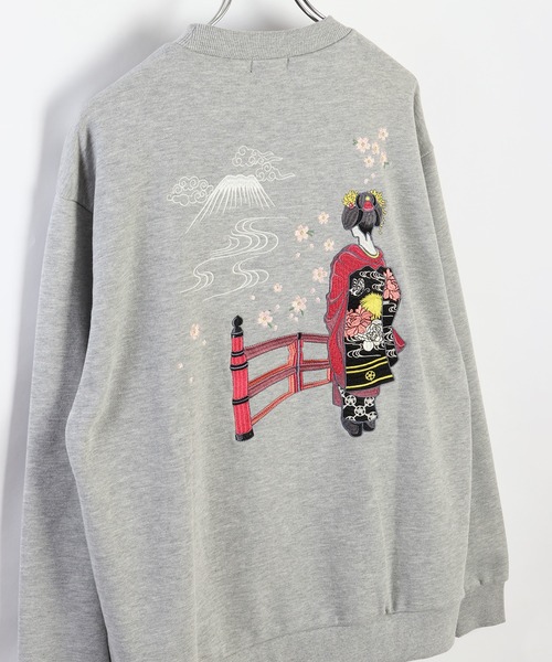 和柄トレーナー(風神雷神・富士×舞妓・龍虎・白熊×稲妻)（スウェット）｜WESTSEA（ウエストシー）