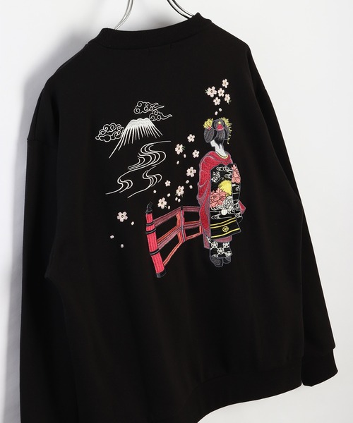 和柄トレーナー(風神雷神・富士×舞妓・龍虎・白熊×稲妻)（スウェット