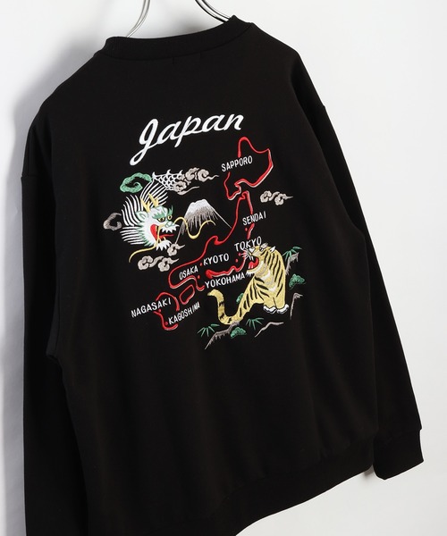 和柄トレーナー(風神雷神・富士×舞妓・龍虎・白熊×稲妻)（スウェット）｜WESTSEA（ウエストシー）