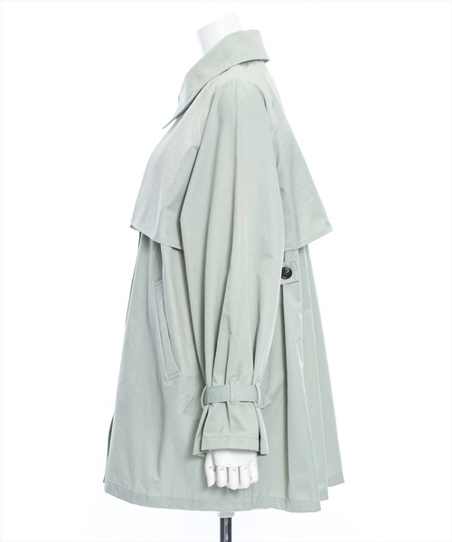 clear（クリア）の「≪再入荷≫Aラインミドル丈トレンチジャケット［大人 カジュアル 着回し力抜群］（トレンチコート・レディース・ライトカーキ/グレイッシュベージュ・F）」の4枚目の写真