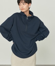 ハーフZIP裏毛チュニック