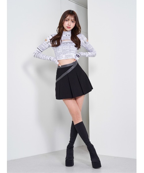 Darich（ダーリッチ）の「ニュースペーパーデザイントップス（Tシャツ/カットソー・レディース・ブラック/アイボリー・FREE）」の9枚目の写真