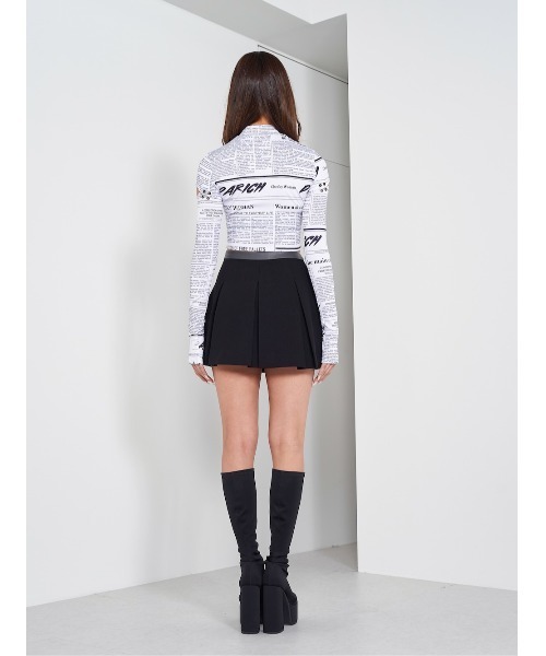 Darich（ダーリッチ）の「ニュースペーパーデザイントップス（Tシャツ/カットソー・レディース・ブラック/アイボリー・FREE）」の11枚目の写真