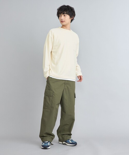 coen(コーエン)の「コットンタッチワッフルフェイクレイヤードロングスリーブTシャツ(Tシャツ/カットソー・メンズ・ベージュ/オフホワイト/ネイビー・S/L/M)」の11枚目の写真