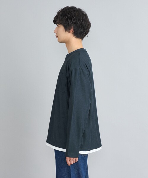 coen(コーエン)の「コットンタッチワッフルフェイクレイヤードロングスリーブTシャツ(Tシャツ/カットソー・メンズ・ベージュ/オフホワイト/ネイビー・S/L/M)」の20枚目の写真