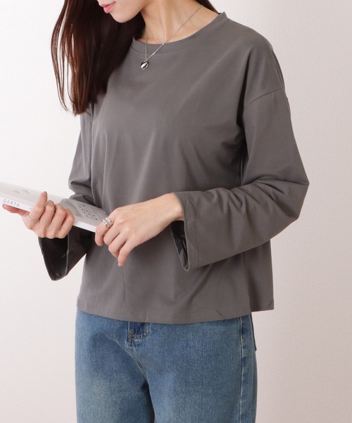 Lace Ladies(レースレディース)の「クルーネック ベーシックカラー プルオーバー(Tシャツ/カットソー・レディース・ブラック/ベージュ/グレー/グリーン/レッド/ホワイト・XL/M)」の4枚目の写真