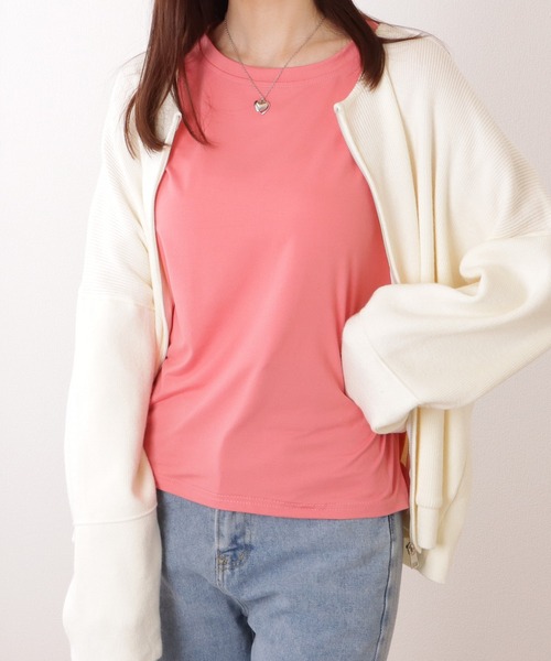 Lace Ladies(レースレディース)の「クルーネック ベーシックカラー プルオーバー(Tシャツ/カットソー・レディース・ブラック/ベージュ/グレー/グリーン/レッド/ホワイト・XL/M)」の6枚目の写真