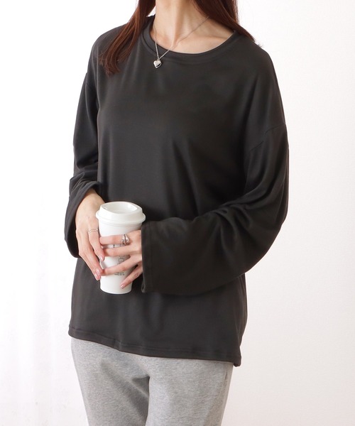 Lace Ladies(レースレディース)の「クルーネック ベーシックカラー プルオーバー(Tシャツ/カットソー・レディース・ブラック/ベージュ/グレー/グリーン/レッド/ホワイト・XL/M)」の3枚目の写真