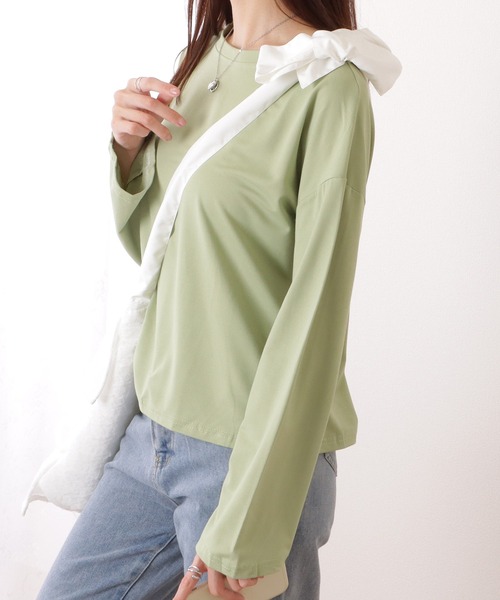 Lace Ladies(レースレディース)の「クルーネック ベーシックカラー プルオーバー(Tシャツ/カットソー・レディース・ブラック/ベージュ/グレー/グリーン/レッド/ホワイト・XL/M)」の16枚目の写真