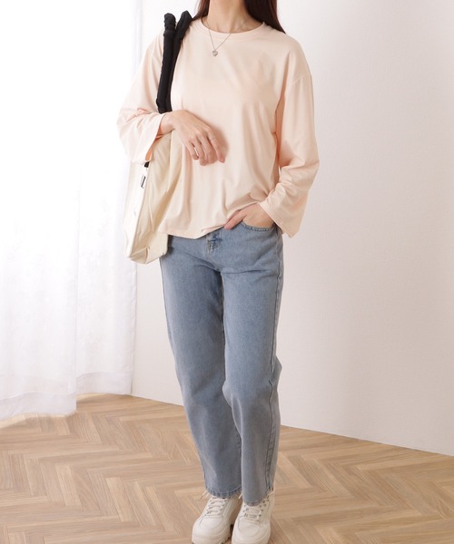 Lace Ladies(レースレディース)の「クルーネック ベーシックカラー プルオーバー(Tシャツ/カットソー・レディース・ブラック/ベージュ/グレー/グリーン/レッド/ホワイト・XL/M)」の19枚目の写真