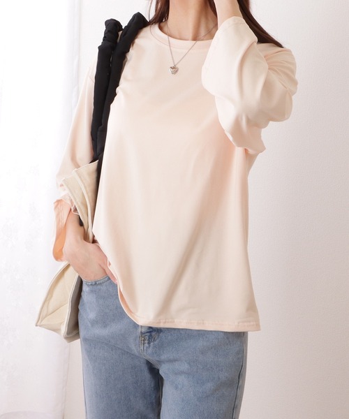 Lace Ladies(レースレディース)の「クルーネック ベーシックカラー プルオーバー(Tシャツ/カットソー・レディース・ブラック/ベージュ/グレー/グリーン/レッド/ホワイト・XL/M)」の20枚目の写真