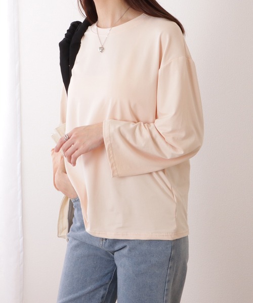 Lace Ladies(レースレディース)の「クルーネック ベーシックカラー プルオーバー(Tシャツ/カットソー・レディース・ブラック/ベージュ/グレー/グリーン/レッド/ホワイト・XL/M)」の21枚目の写真