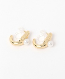 ニュアンスメタルパールノンホールピアス / 104306