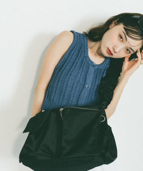 VANNIE U(ヴァニーユー)の「スラブニットベスト(ベスト・レディース・ネイビー/ピンク/アイボリー・FREE)」の16枚目の写真
