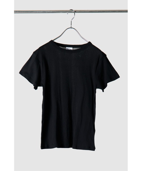 MILLER（ミラー）の「【シアー】【コットン100％】Miller ライトパネルリブクルーネックTEE（Tシャツ/カットソー・レディース・ブラック/オフホワイト・FREE）」の2枚目の写真
