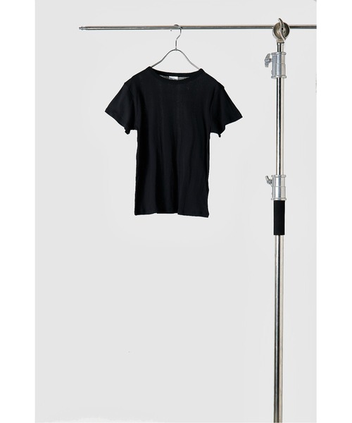 MILLER（ミラー）の「【シアー】【コットン100％】Miller ライトパネルリブクルーネックTEE（Tシャツ/カットソー・レディース・ブラック/オフホワイト・FREE）」の4枚目の写真