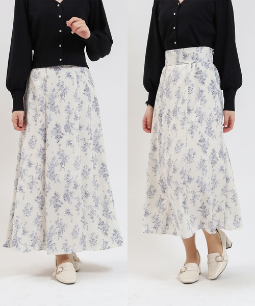 ASTORIA ODIER(アストリアオディール)の「2way花柄ロングスカート(スカート・レディース・ホワイト/ブラック・MEDIUM/LARGE)」の1枚目の写真