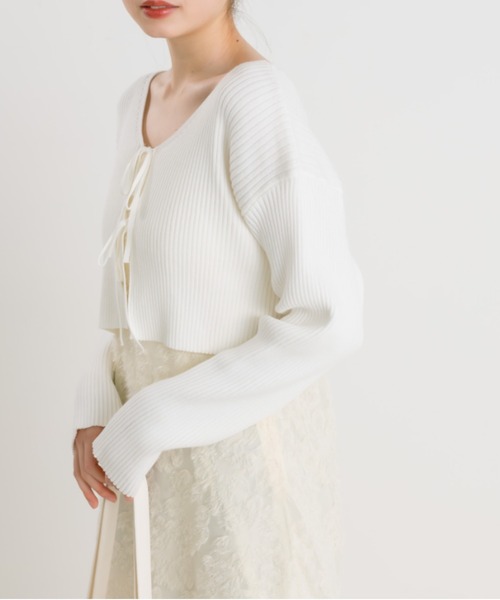 リボンカーディガン+キャミワンピセット 1041090070（ワンピース  