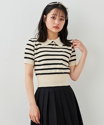 by LOVEiT | ウォッシャブルボーダーポロニット(ニット/セーター)