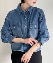 fredy emue | デニムクロップドシャツ(シャツ/ブラウス)