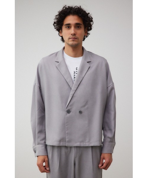 AZUL by moussy（アズールバイマウジー）の「ルーズダブル短丈ジャケット（テーラードジャケット・メンズ・グレー/ベージュ・FREE）」の6枚目の写真