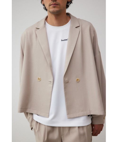 AZUL by moussy（アズールバイマウジー）の「ルーズダブル短丈ジャケット（テーラードジャケット・メンズ・グレー/ベージュ・FREE）」の13枚目の写真