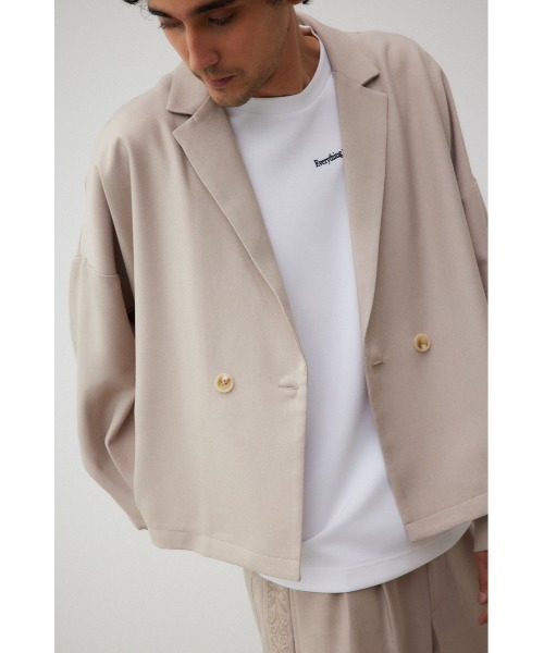 AZUL by moussy（アズールバイマウジー）の「ルーズダブル短丈ジャケット（テーラードジャケット・メンズ・グレー/ベージュ・FREE）」の14枚目の写真