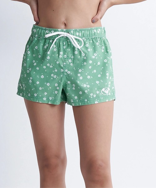ROXY（ロキシー）の「TO THE SUN SHORTS/ロキシーボタニカル柄ウエストゴムボトムス(水着)（水着・レディース・ブラック/グリーン/イエロー・SMALL/MEDIUM/LARGE）」の4枚目の写真