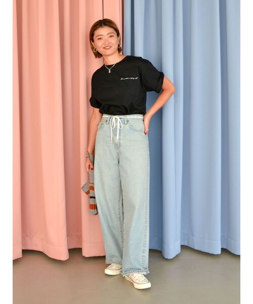 Ungrid（アングリッド）の「オーガビッツコットンエンブロイダリーTee（Tシャツ/カットソー・レディース・ブラック/ベージュ/オフホワイト・FREE）」の6枚目の写真