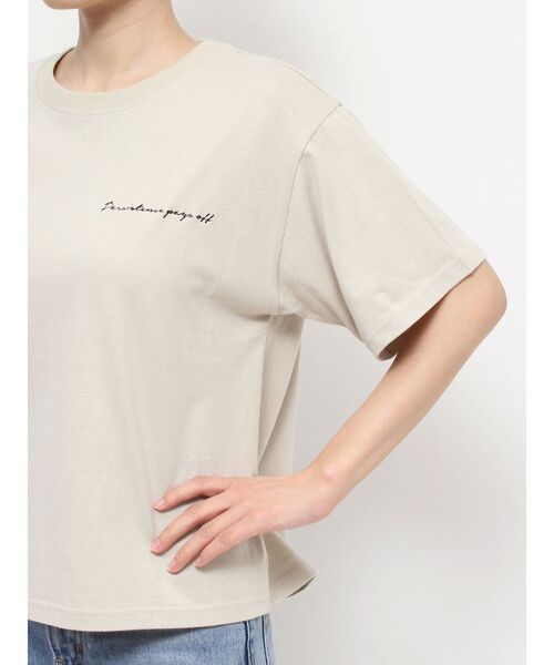 Ungrid（アングリッド）の「オーガビッツコットンエンブロイダリーTee（Tシャツ/カットソー・レディース・ブラック/ベージュ/オフホワイト・FREE）」の4枚目の写真