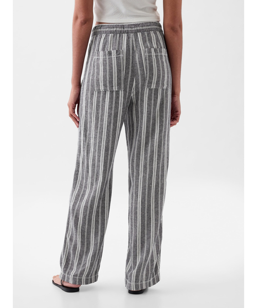GAP(ギャップ)の「リネン混 ワイド プルオンパンツ(その他パンツ・レディース・ベージュ/ネイビー・L/S/M/XXS/XS)」の4枚目の写真